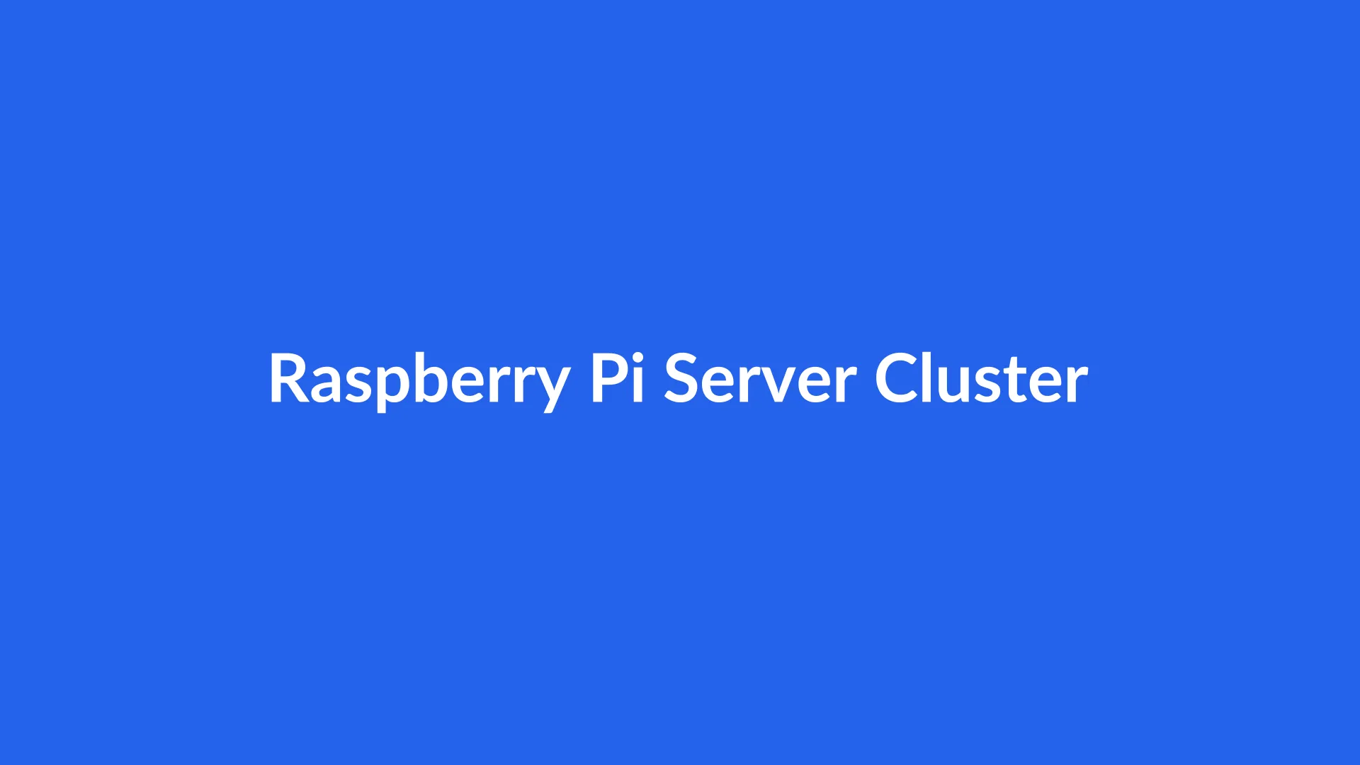Building a Self-Hosted Raspberry Pi Server Cluster