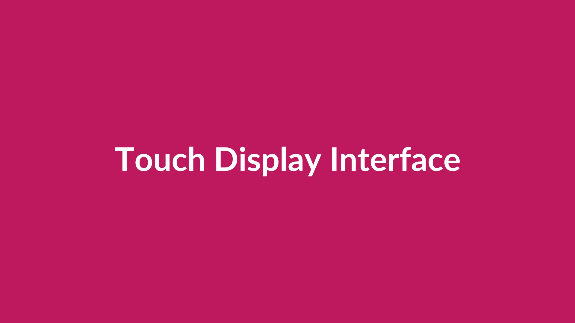 Touch display interface